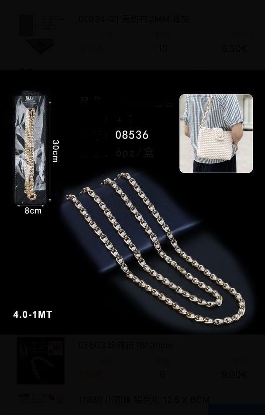 CATENE in alluminio 4.0-1mt Argento/oro