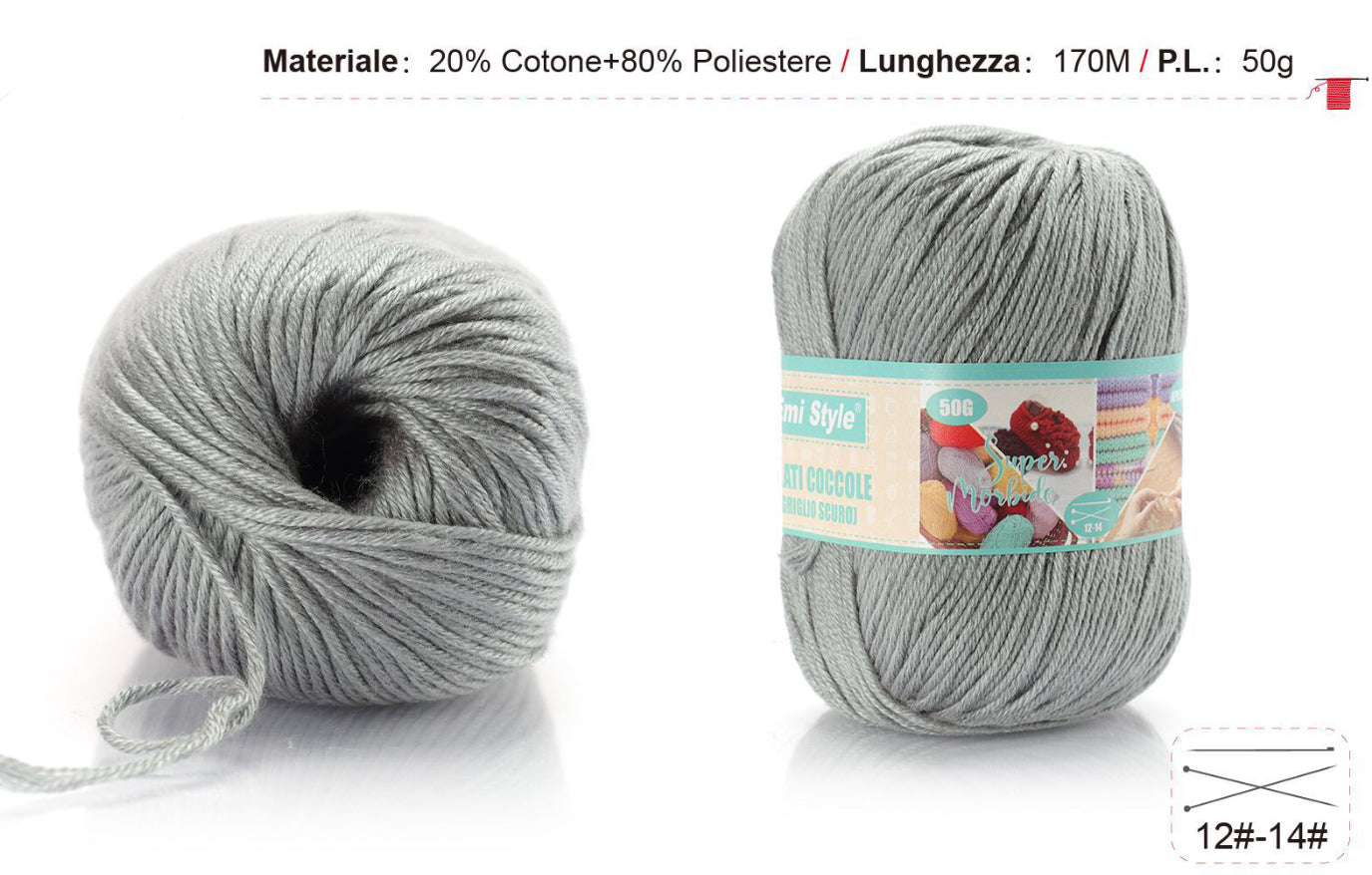 Filati coccole GRIGIO SCURO S04 50g