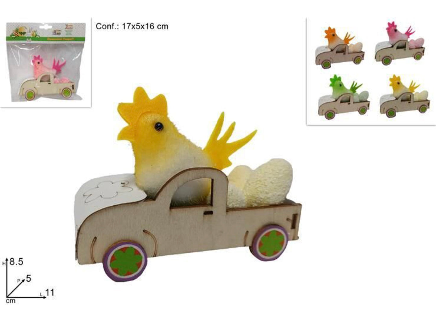 PASQUA gallina su furgoncino con uova