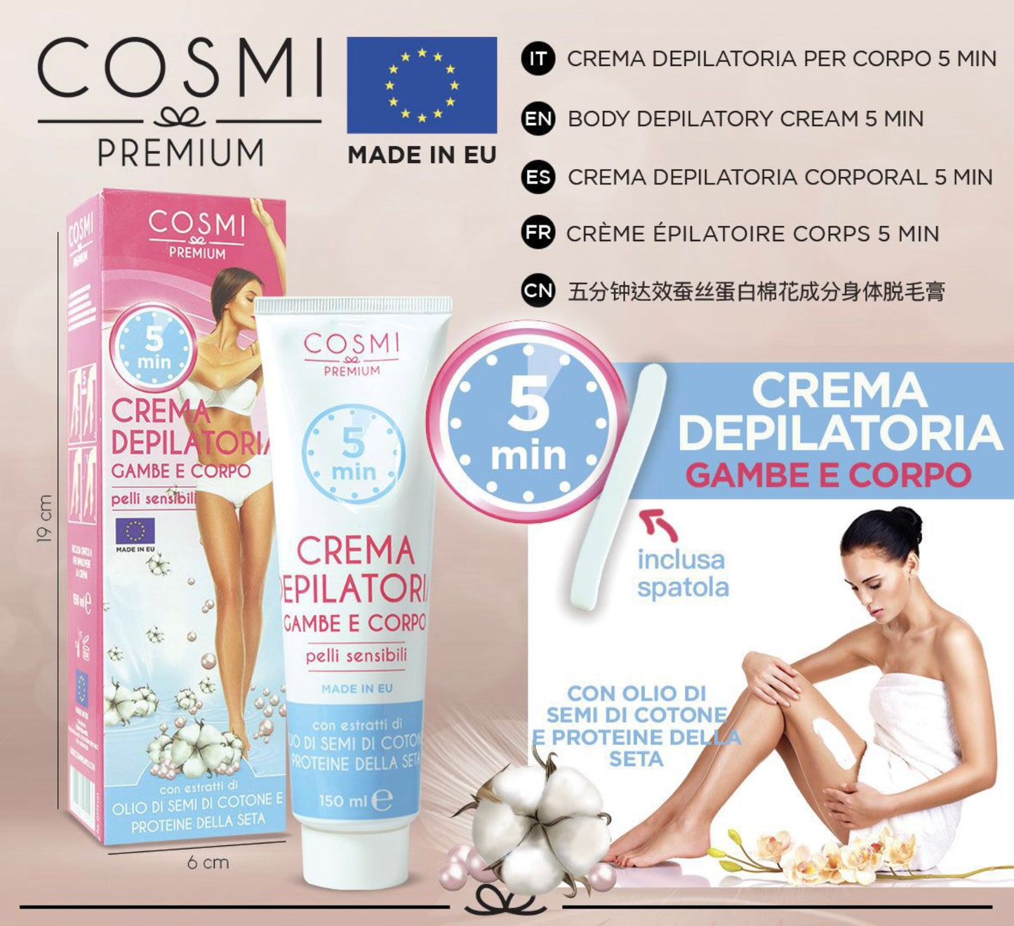 COSMI crema depilatoria dep 5minuti pelli 150ml