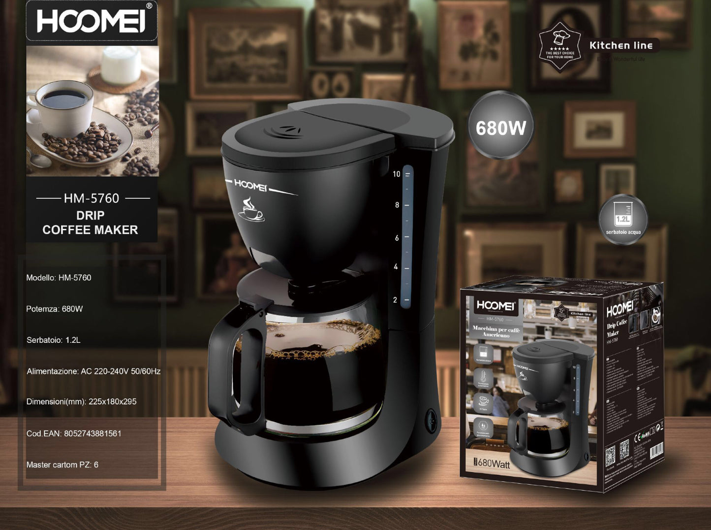 HOOMEI Macchina per caffè mod.HM-5760