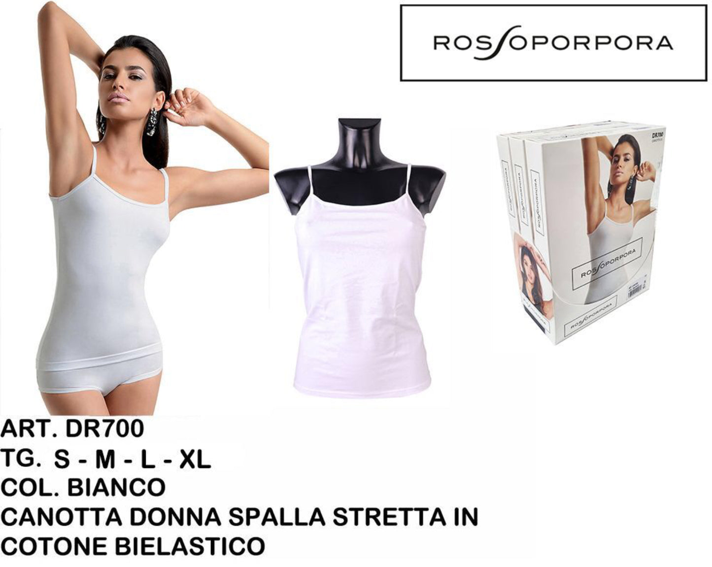 CANOTTA donna bielastico bianco