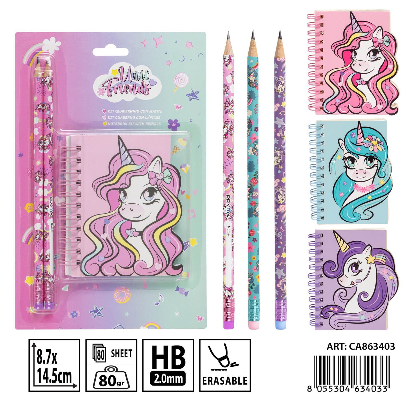 PRYMA unicorno friends memobook segreto 80f 8.7x14.5+matita