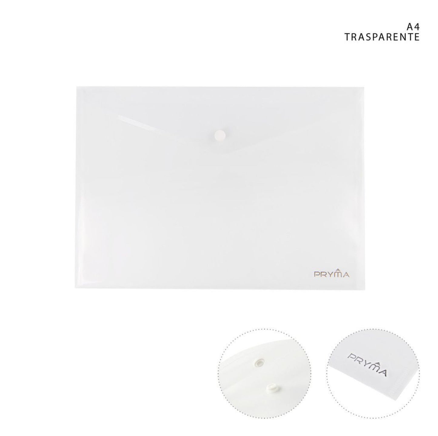 PRYMA busta c/bottone A4 trasparente
