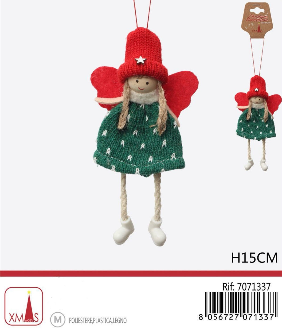 NATALE pendente angioletto stellina 15cm