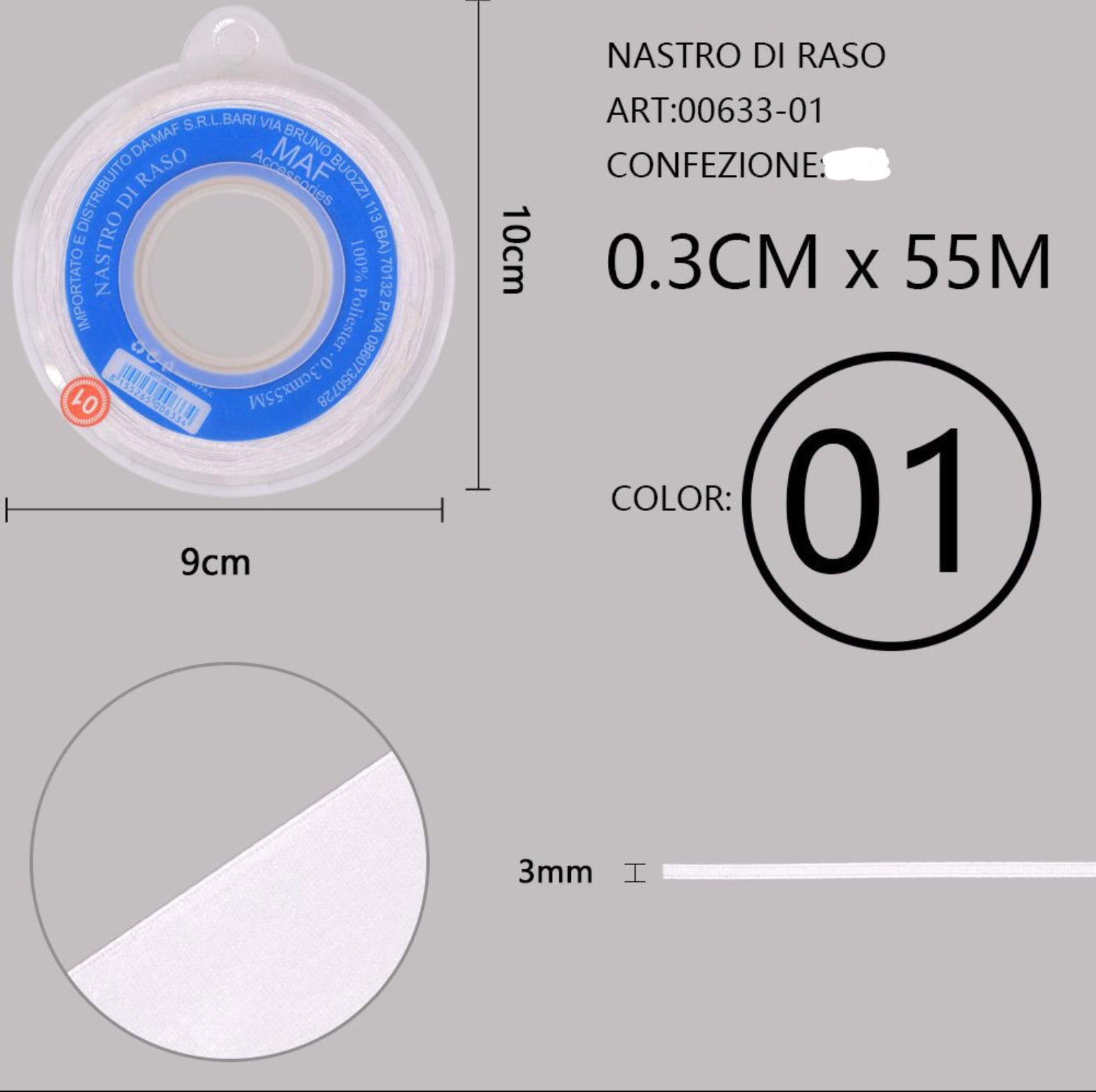 Nastro Di Raso GCS Londra, 50 Mm X 5 Metri – Ideale Per Regali, Decorazioni E Lavoretti Creativi - 2