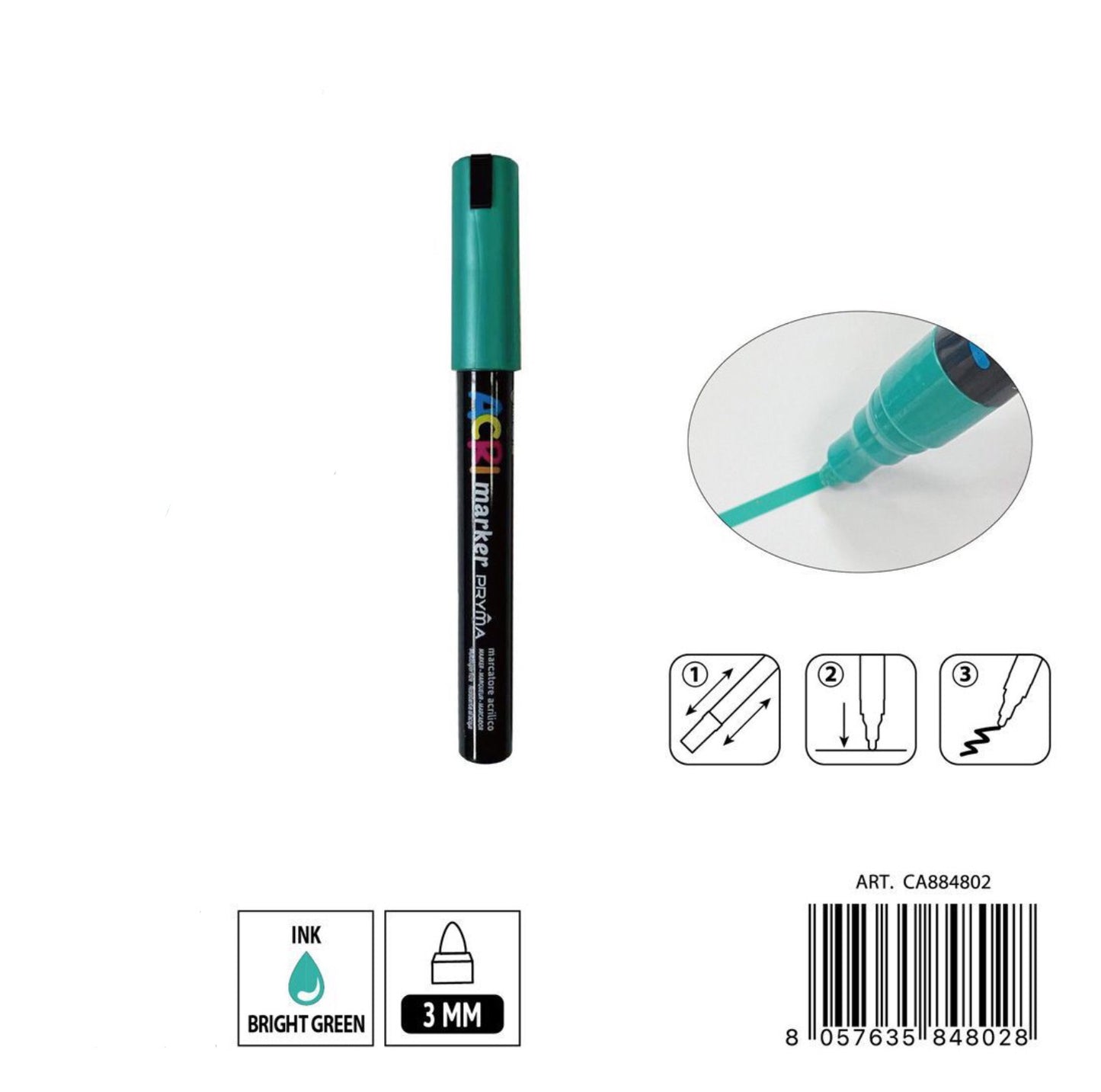 PRYMA marcatore acrilico 3mm N.112 verde brillante