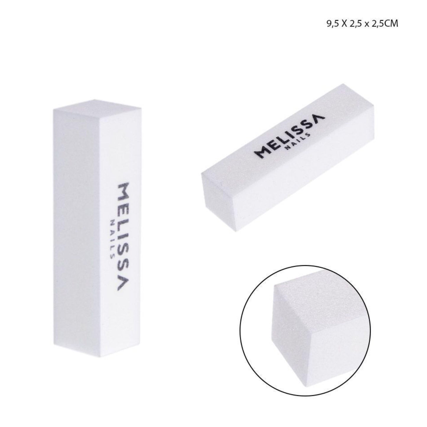 MELISSA block buffer per unghie 9,5x2,5cm bianco