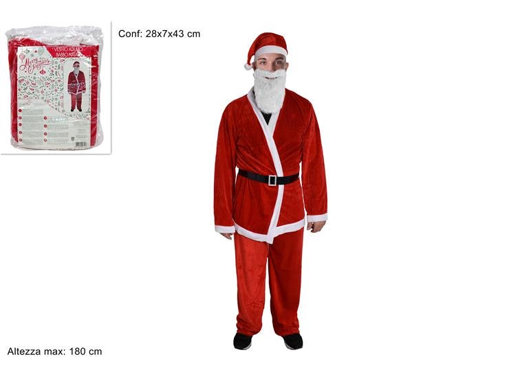 NATALIZIA vestito babbo natale velluto adulto
