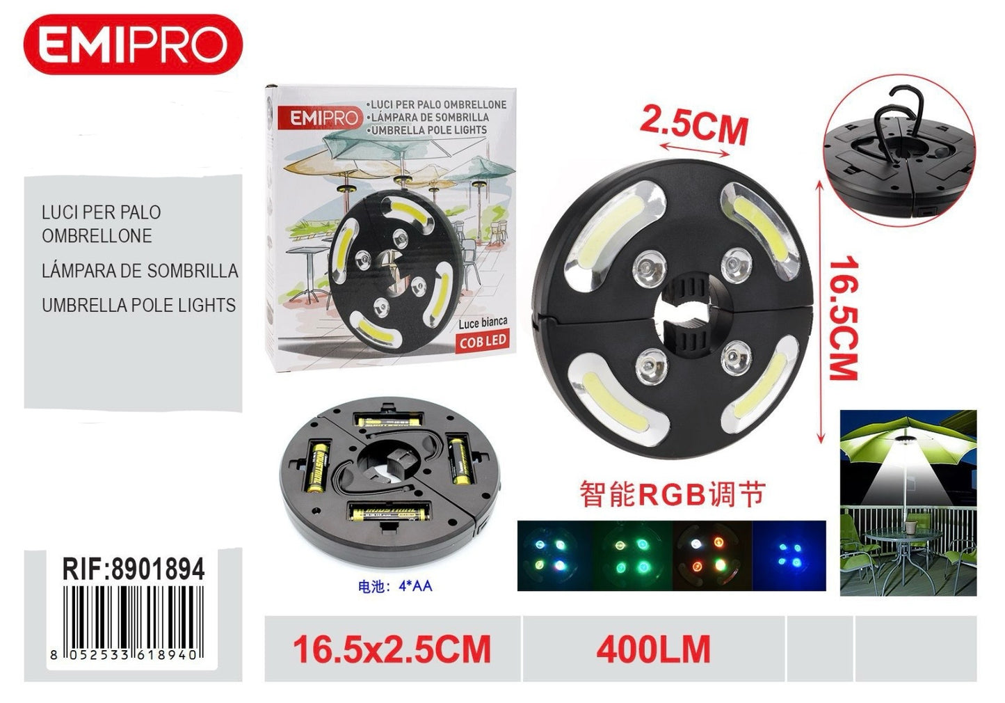 EMI LUCI PER PALO OMBRELLONE