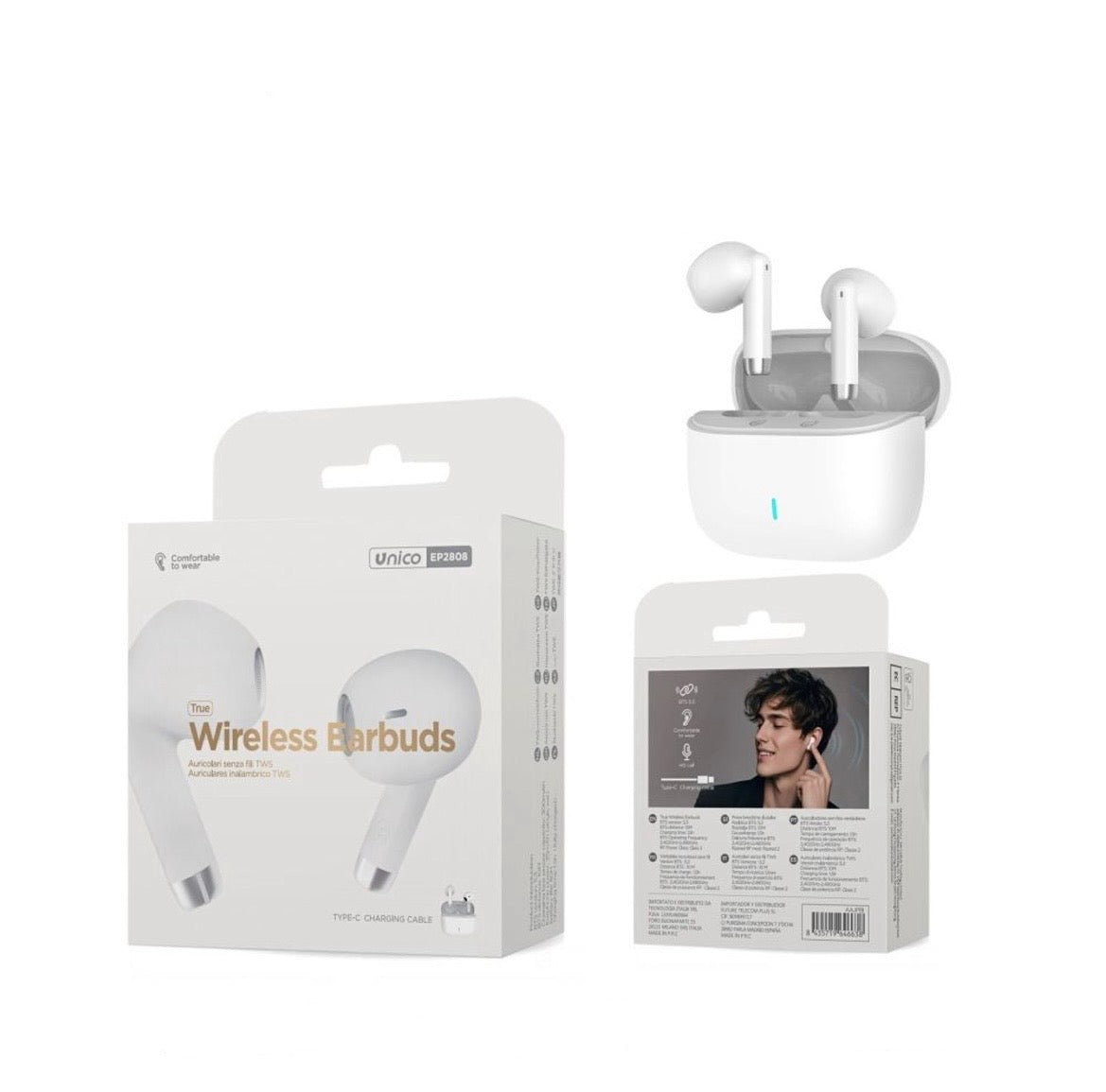 UNICO EP2808 AURICULARES BLUETOOTH TWS BIANCO
