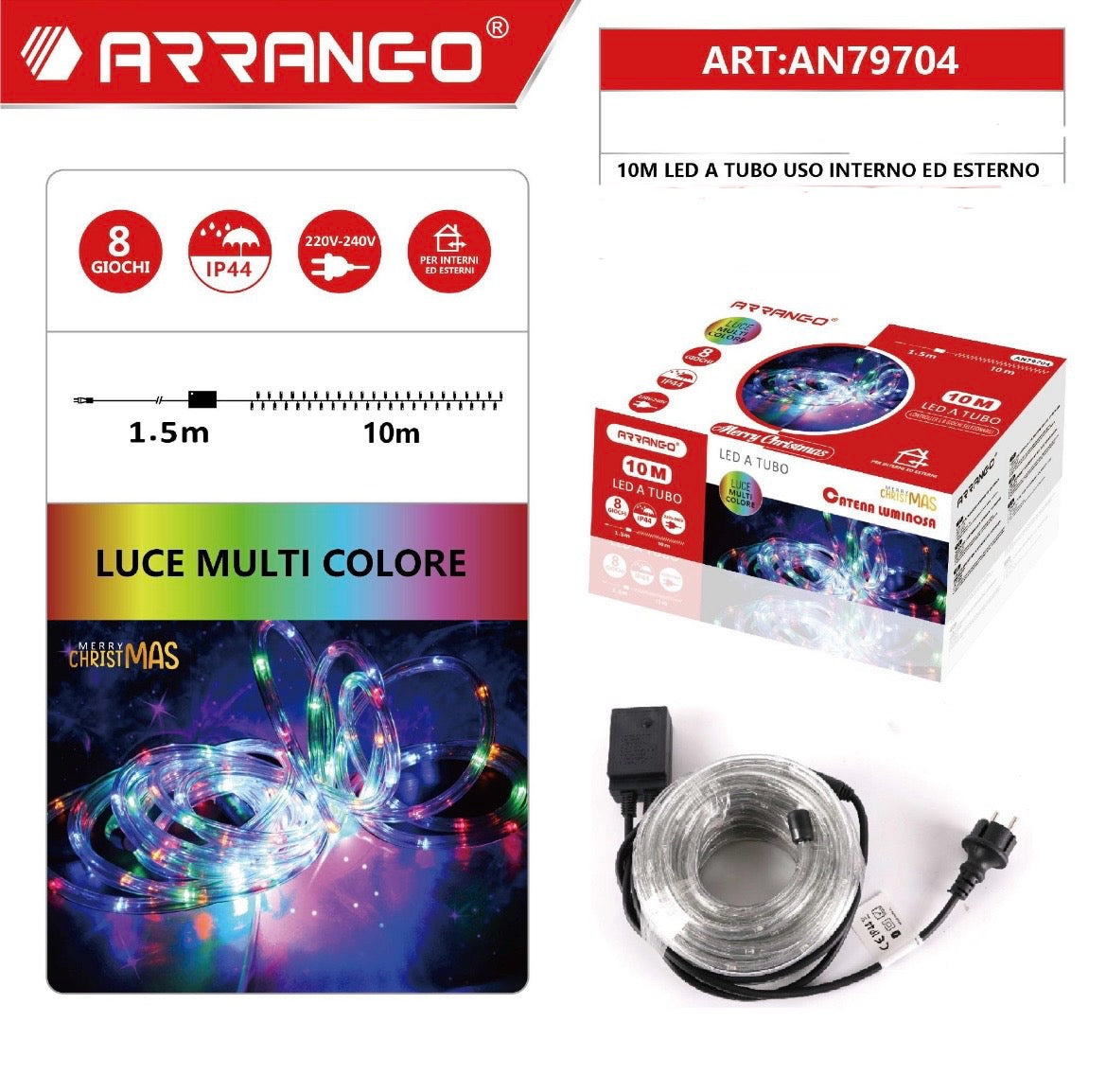 ARRANGO 10M LED a tubo uso interno e esterno