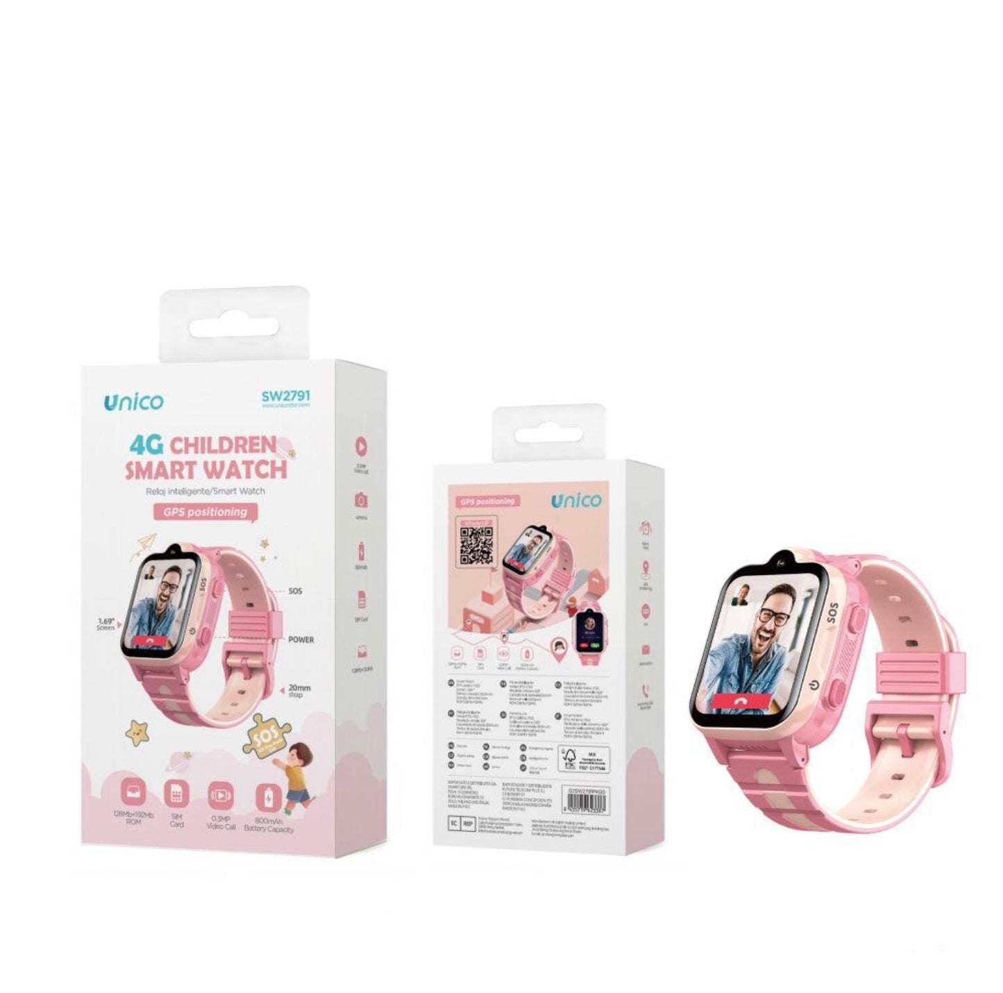 UNICO orologio GPS con SMART WATCH per bambini da1,69 po rosa SW2791
