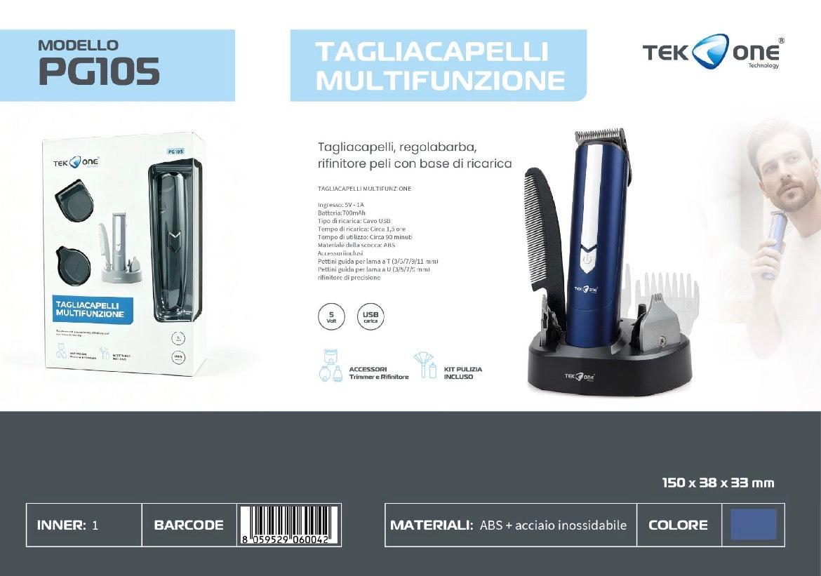 TEK ONE KIT CORPO CORDLESS CARICATORE E BASE DI APPOGGIO PER I TUOI PG105