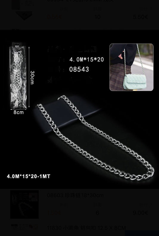 CATENE in alluminio 4.0mx15x20-1mt argento/oro