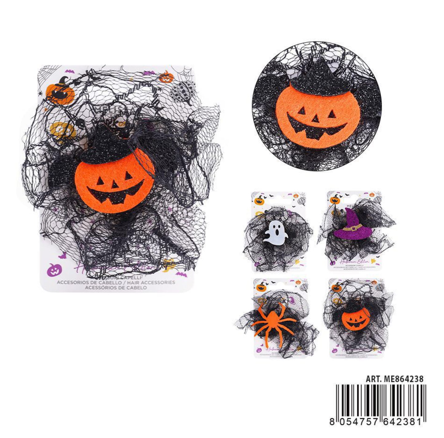 Halloween Melissa clip capelli 9x9cm
