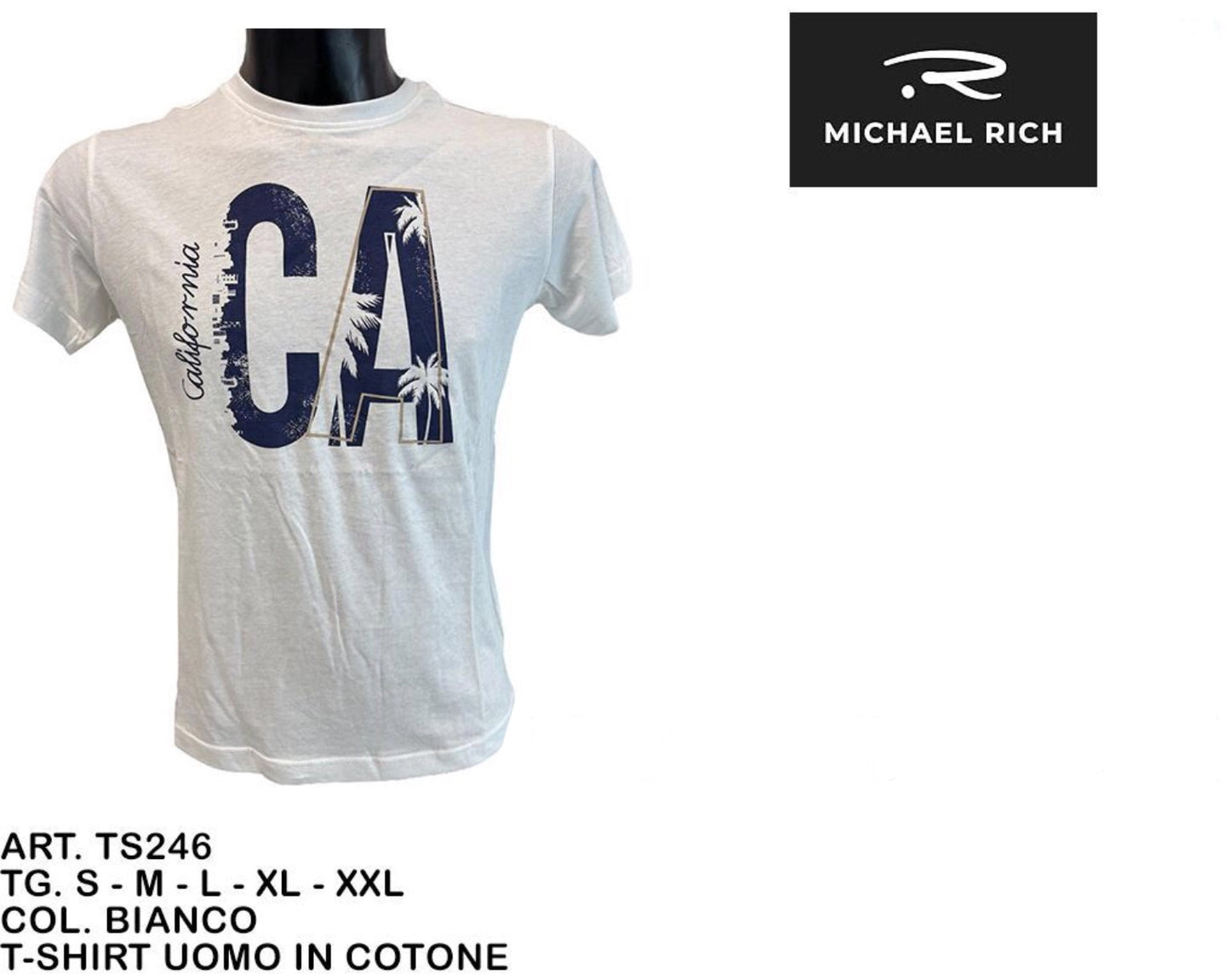 T-SHIRT uomo cotone bianco TS246