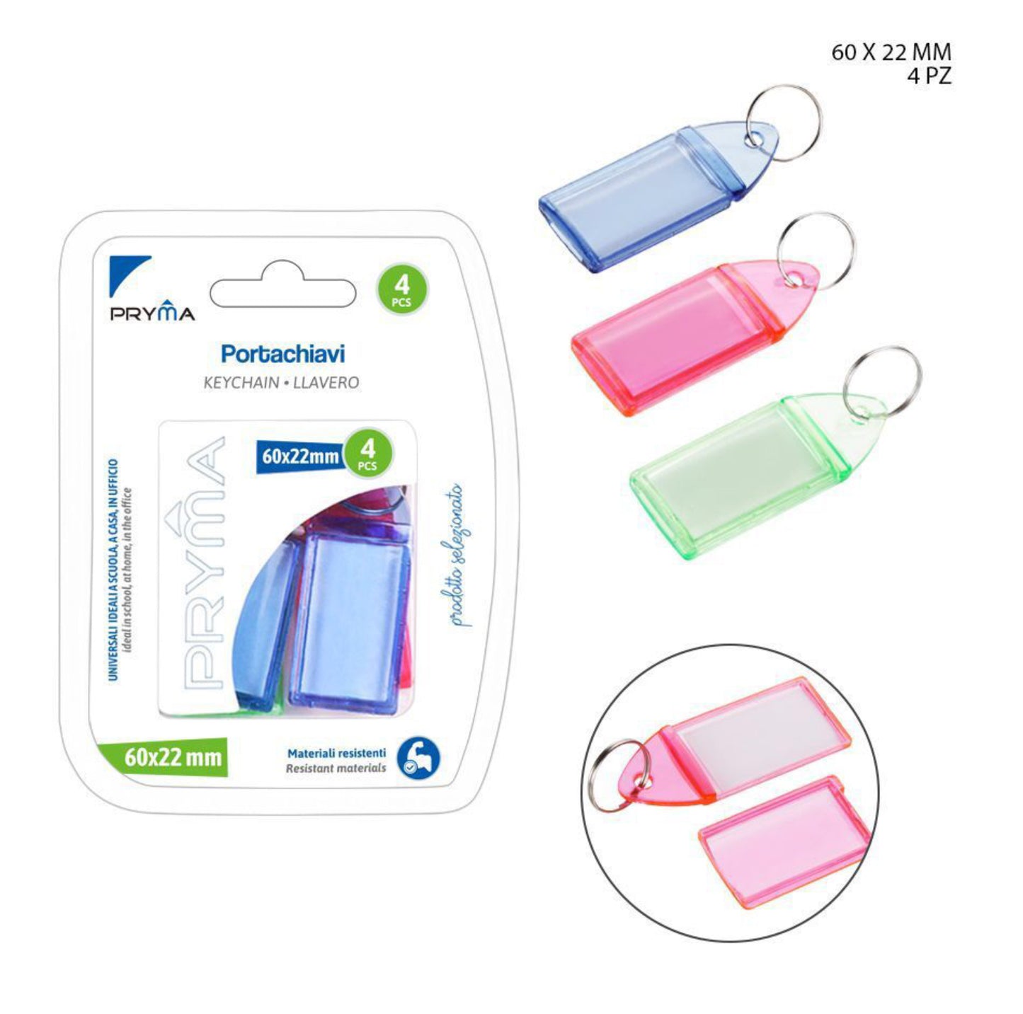 PRYMA portachiavi 60x22mm 4pz