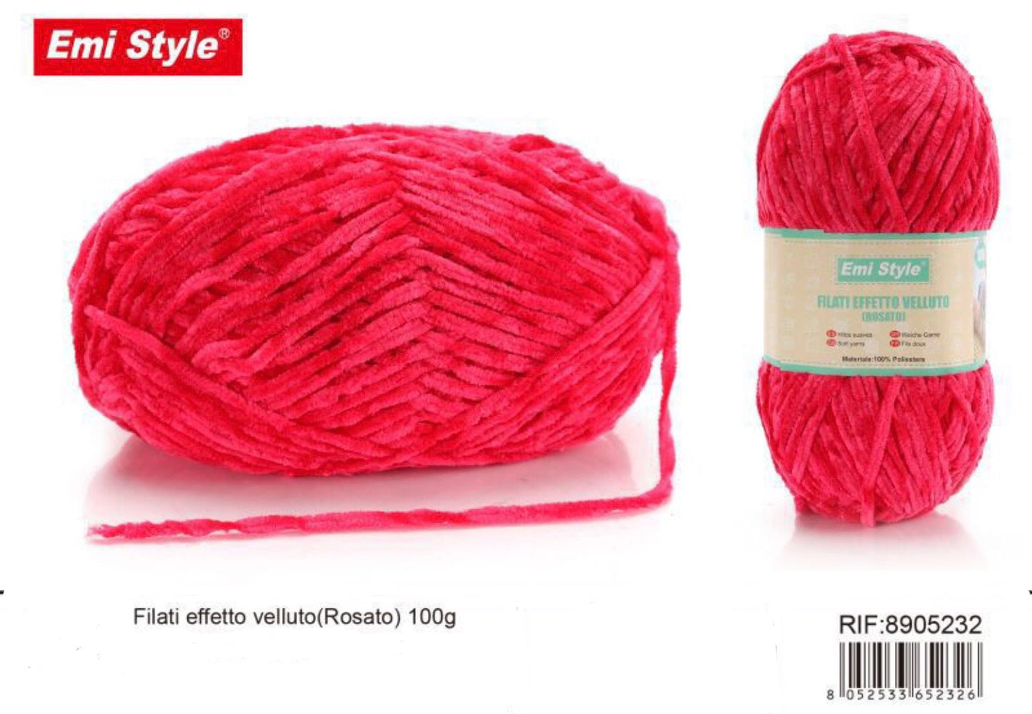 FILATI effetto velluto rosato 100g