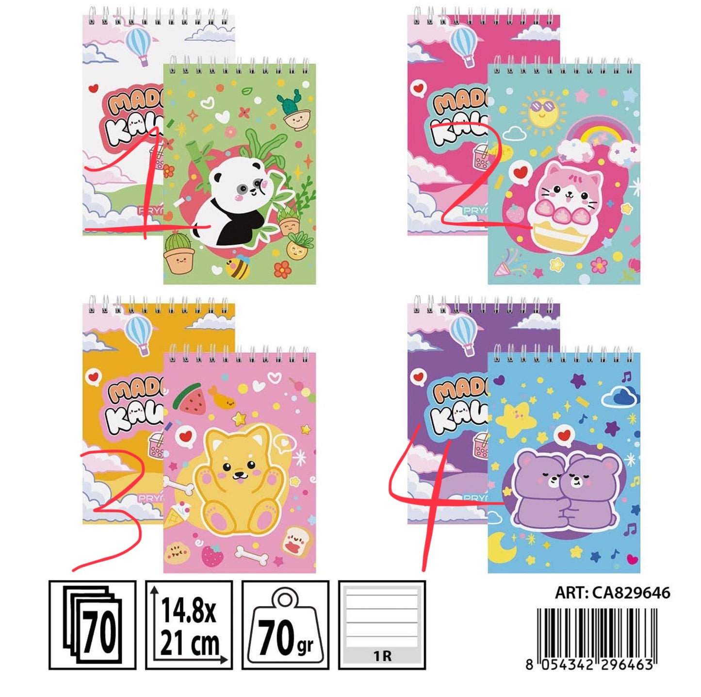 PRYMA L/KAWAII QUADERNO ANELLI 70FF 70G 1R 14.8X21