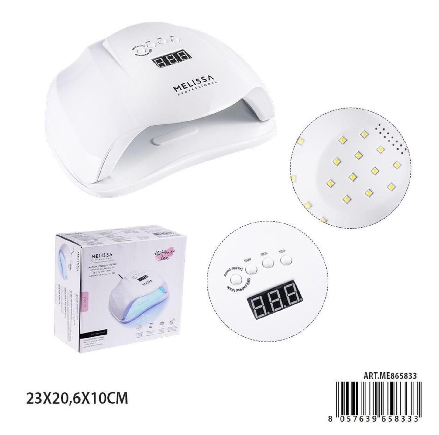 MELISSA lampada UV/LED 23x20,6x10cm bianco