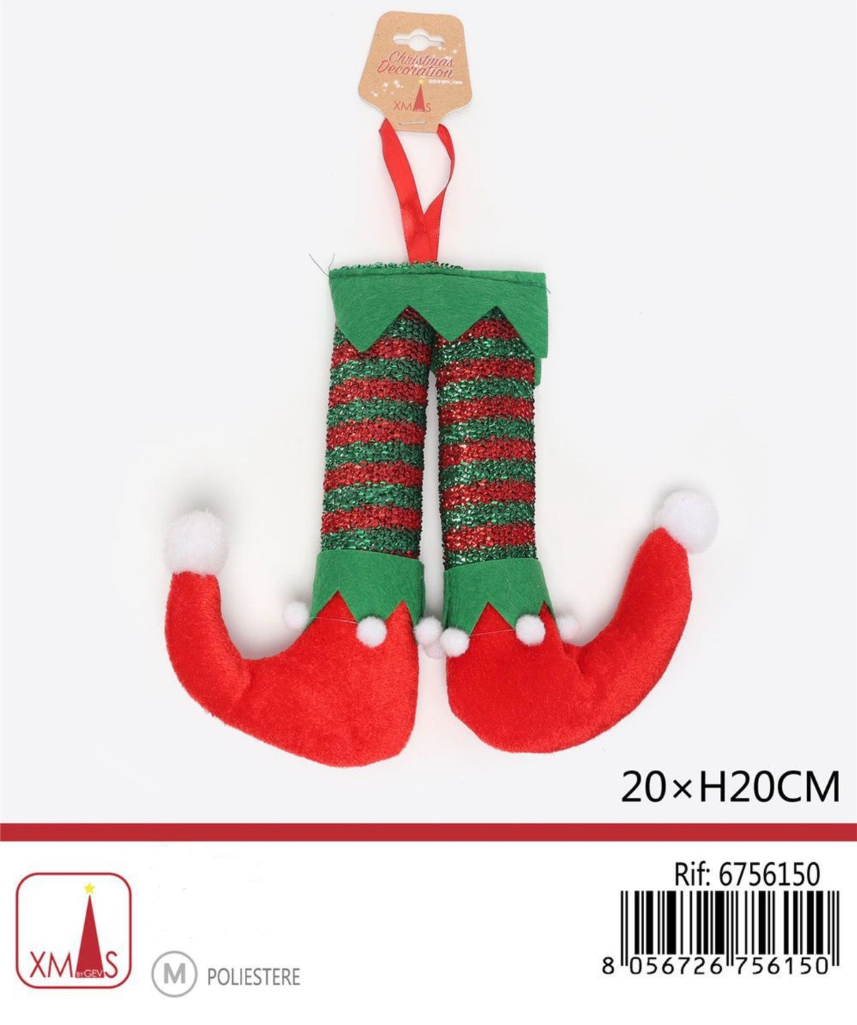 NATALE pendente scarpette elfo 20cm