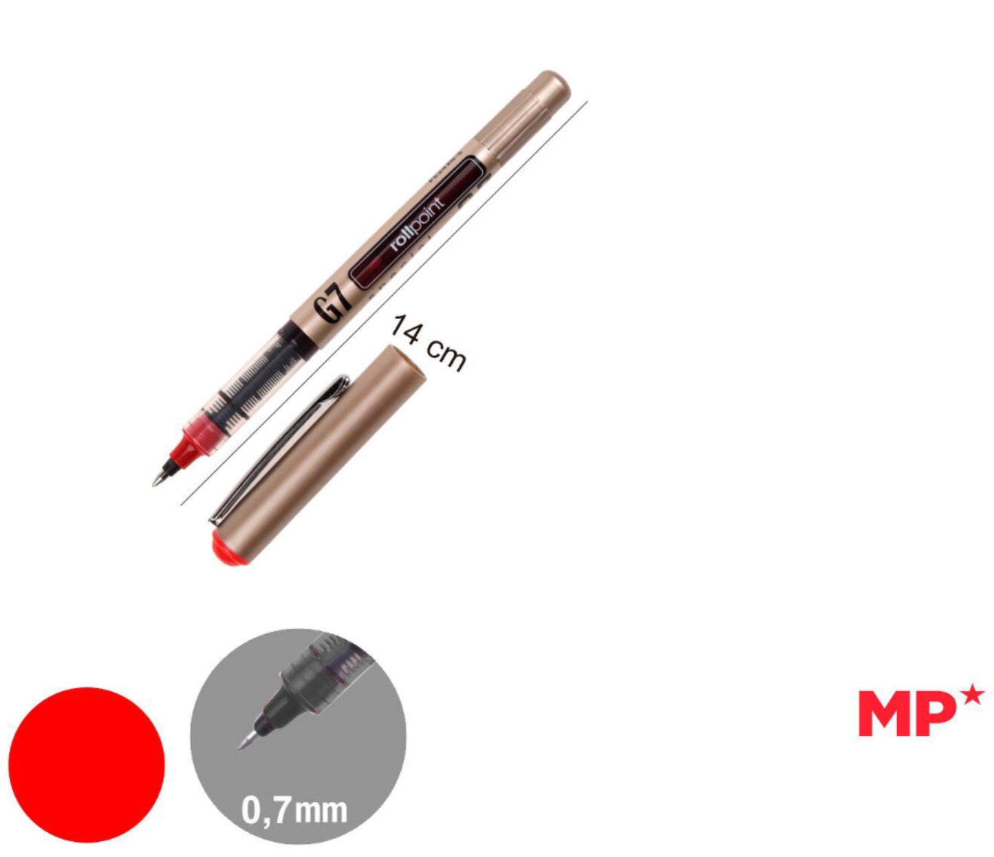 MP Penna G7 roll point 0.7 rosso