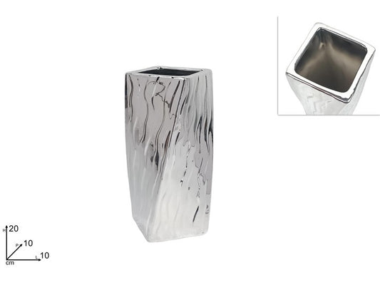 VASO ceramica 20cm argento