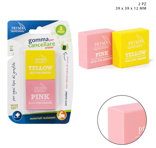 PRYMA gomma per cancellare YELLOW & PINK
