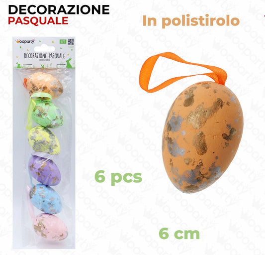 PASQUA decorazione pasquale uova 6pz 4x6cm