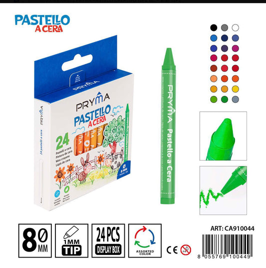 PRYMA PASTELLI A CERA 9X0.8CM 24PZBL.