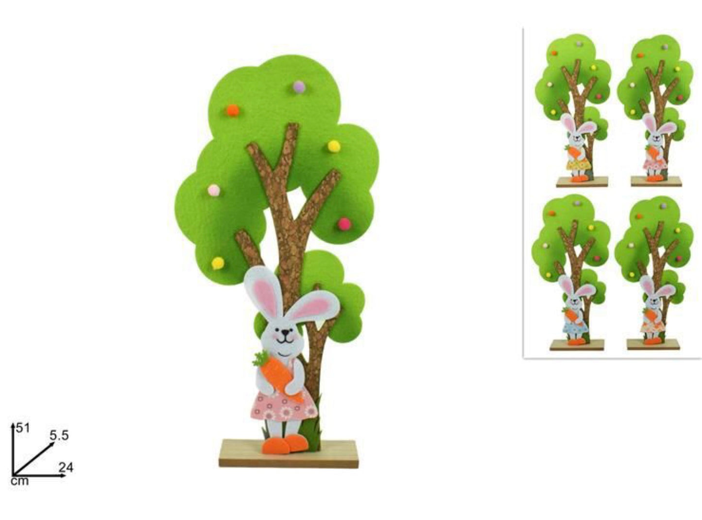 PASQUA albero con coniglio in feltro 51cm