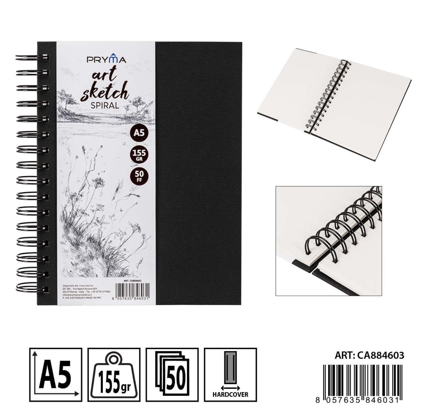 PRYMA album  art sketch spiral A5 50ff 155gr