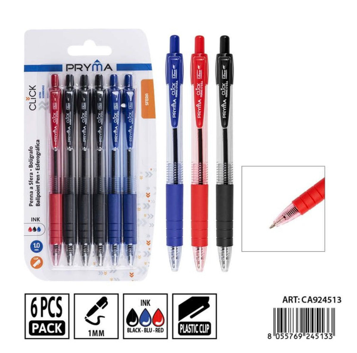 PRYMA penna a sfera 1,0mm 6pz