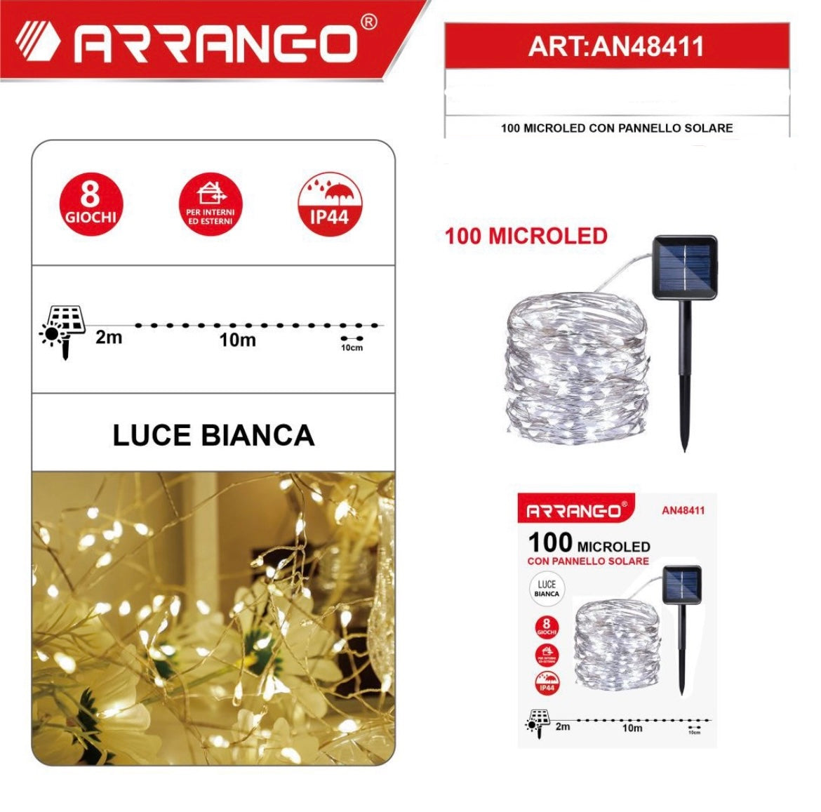 ARRANGO 100 microled con pannello solare