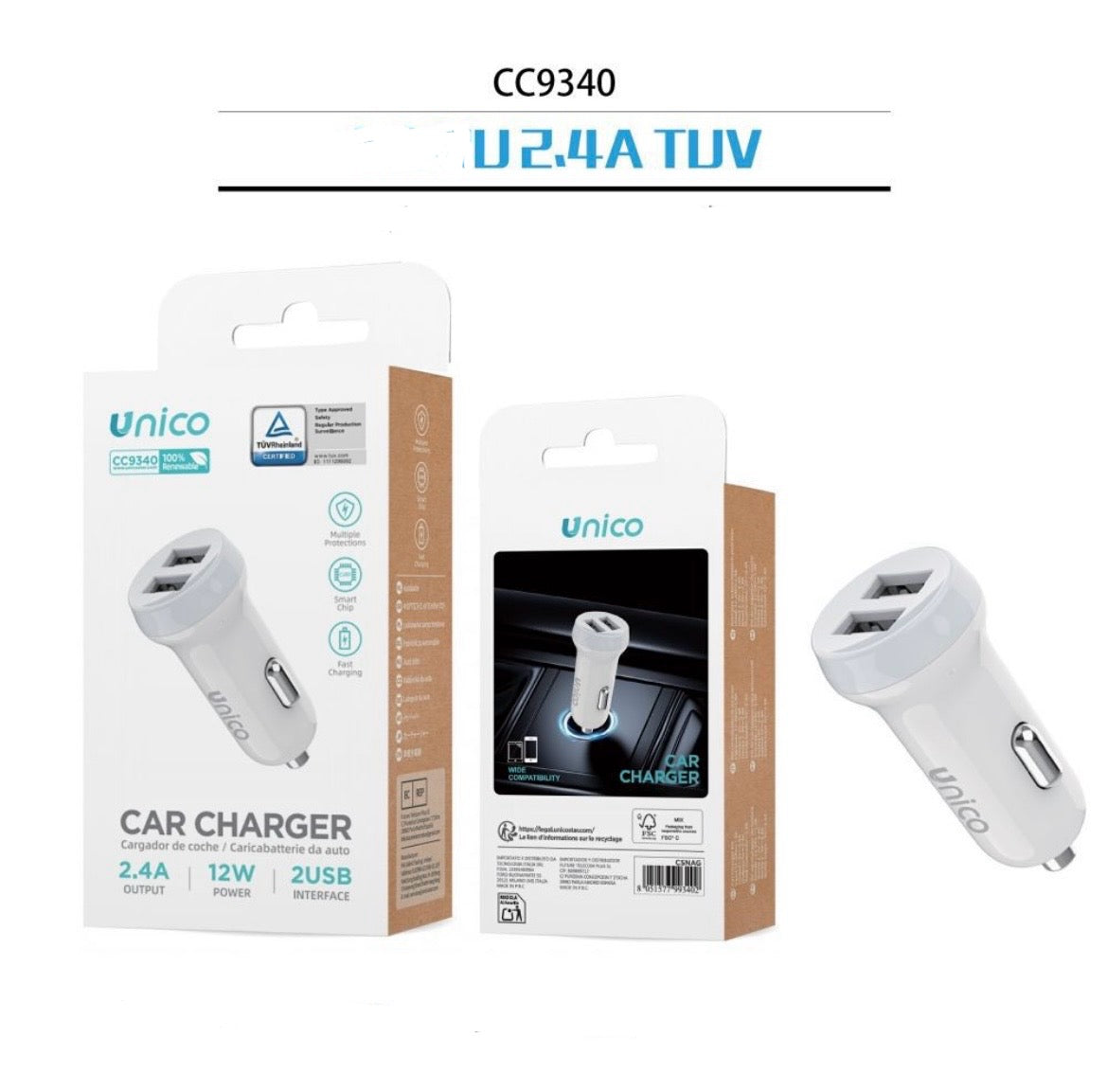 UNICO adattatore presa auto U2.4A CC9340