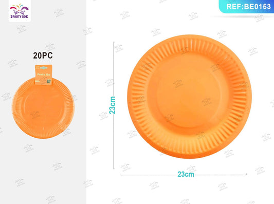 HALLOWEEN PIATTO di carta arancione 23cm 20pz