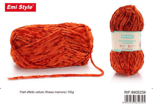 FILATI effetto velluto rosso marrone 100g