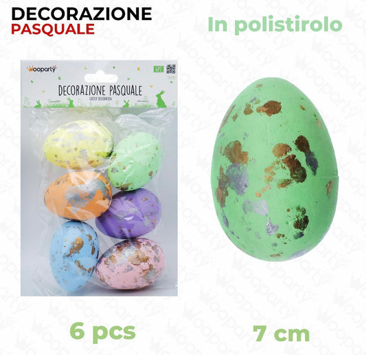 PASQUA decorazione pasquale uova 6pz 5x7cm