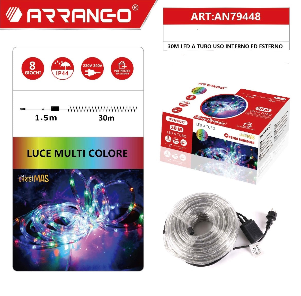 ARRANGO 30M LED a tubo uso interno e esterno