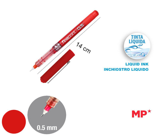 Penna a gel punta 0,5mm finepoint rosso