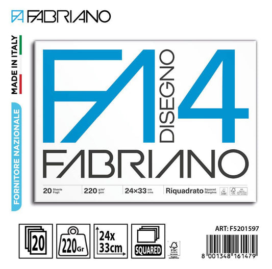 FABRIANO F4 20ff 220gr 24x33cm riquadrato