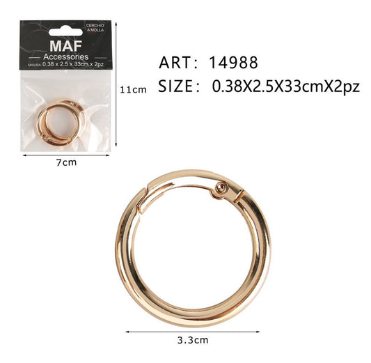 MAF moschettoni 3.3cm oro 14988