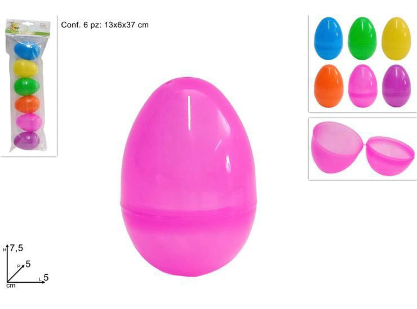 PASQUA scatole uova 7.5cm 6pz