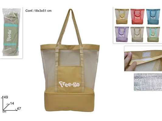 BORSA MARE CON TASCA FRIGO COLORI TENUI