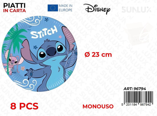 PIATTI in carta stitch 8pz D.23cm