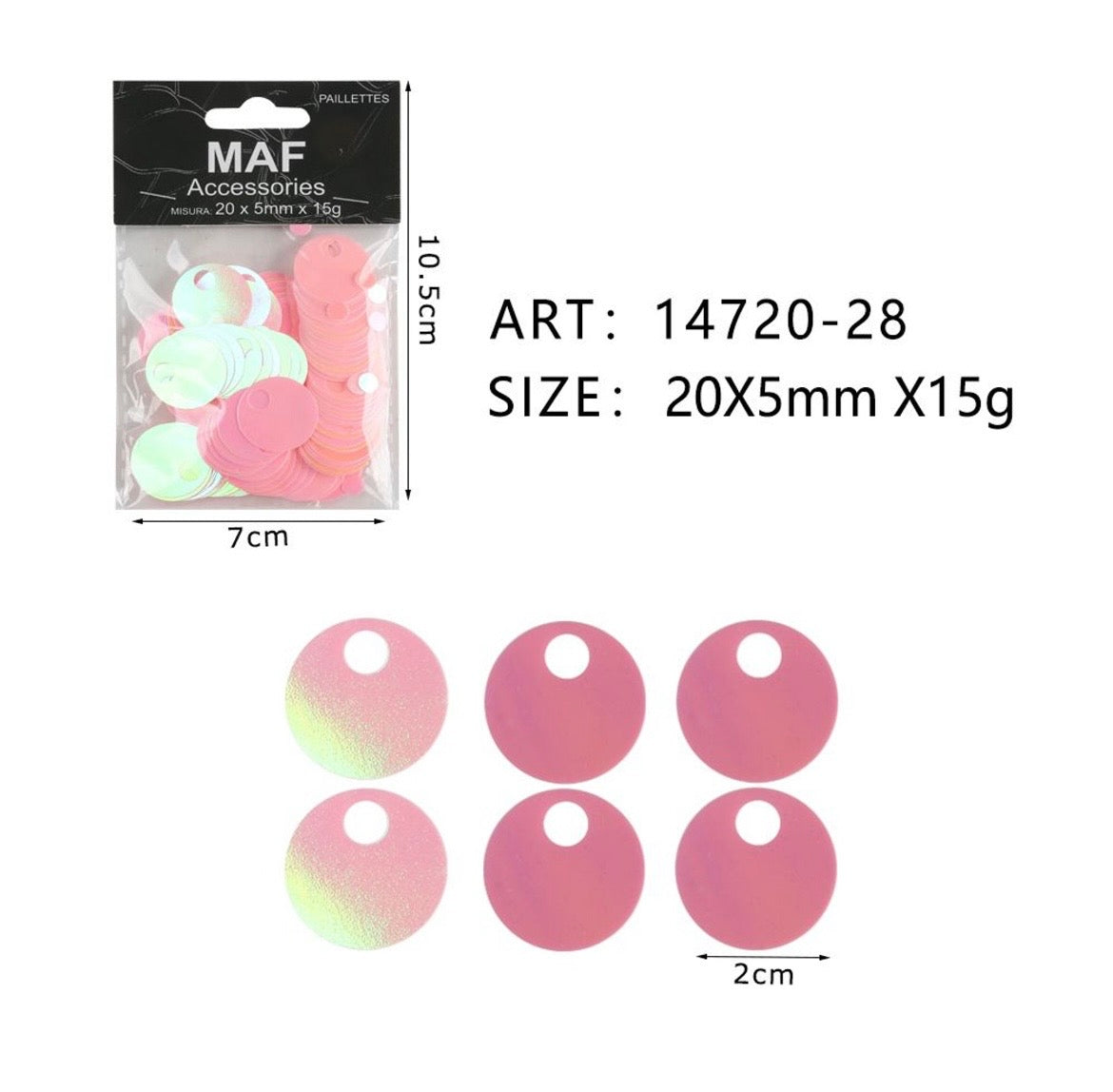 PAIETTE 20x5mm 15g ART.14720
