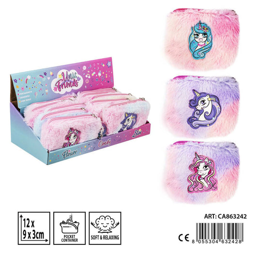 PRYMA unicorno friends portamonete peluche 12x9x3cm