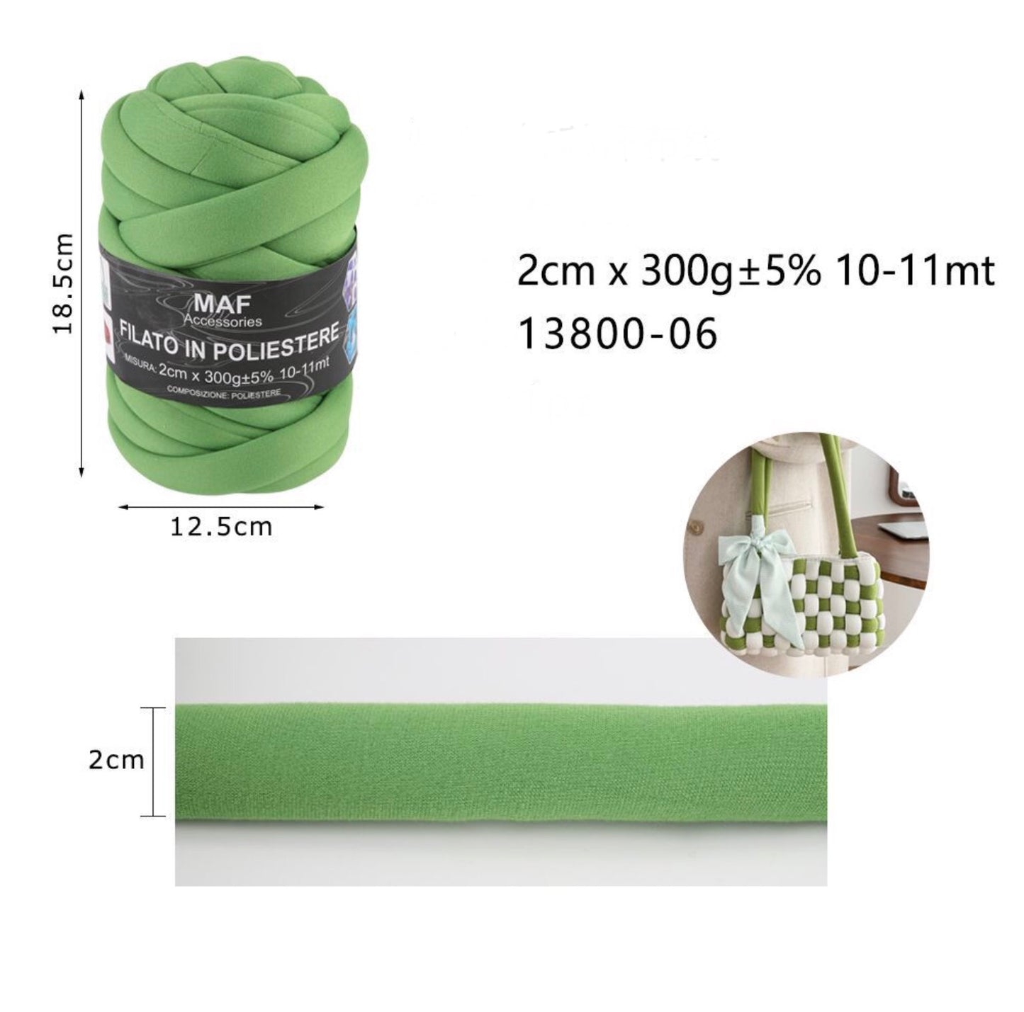 FILATO in poliestere 2cm/300g 13800-06