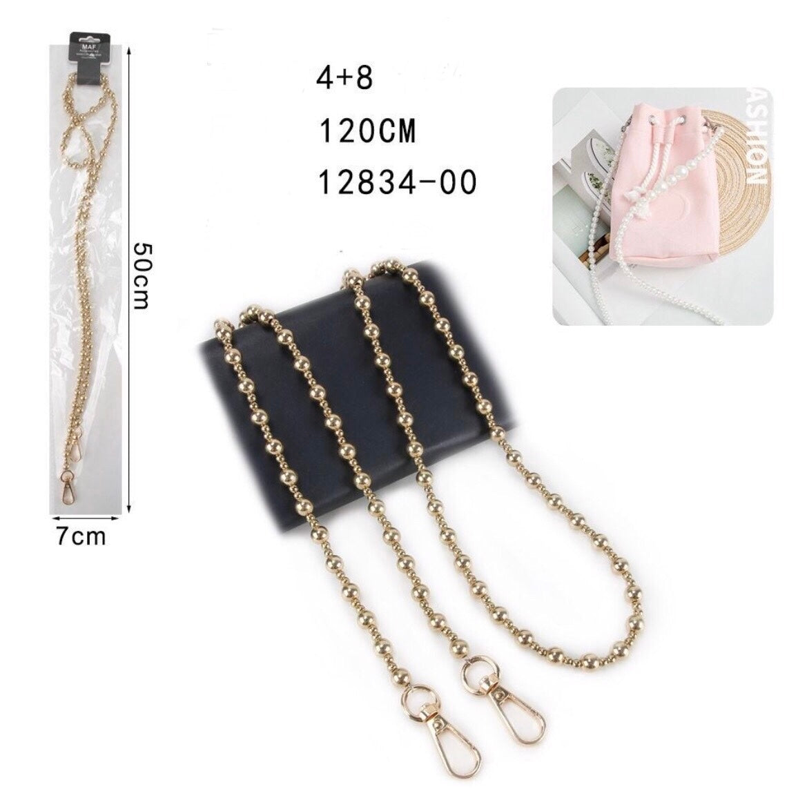 MAF catena  per borse 120cm argento/oro 12834